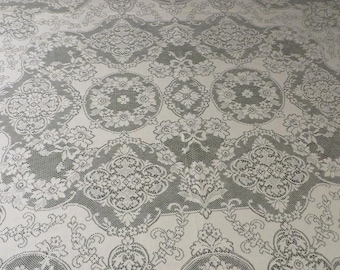 Vintage Lace Tablecloth - 86" x 74" - Never Used, NOS - Rectangular Shape - Off White Lace Tablecloth - Lace Table Cover - Ecru Color