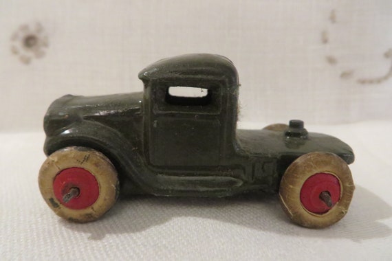 Miniature Antique TOY TRUCK // Cast Metal Toy Truck // Dark - Etsy
