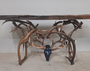 Deadhead Elk & Mule Deer Sofa Table