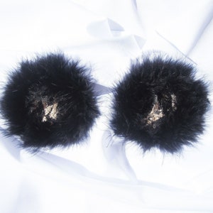 LEOPARD JACKET Reusable Burlesque Pasties - Velvet Nipple Covers - Fluffy Pasties