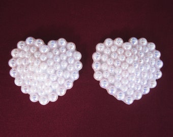 PEARL HEART Bridal Collection Pasties - Reusable Pink Pearl Nipple Covers