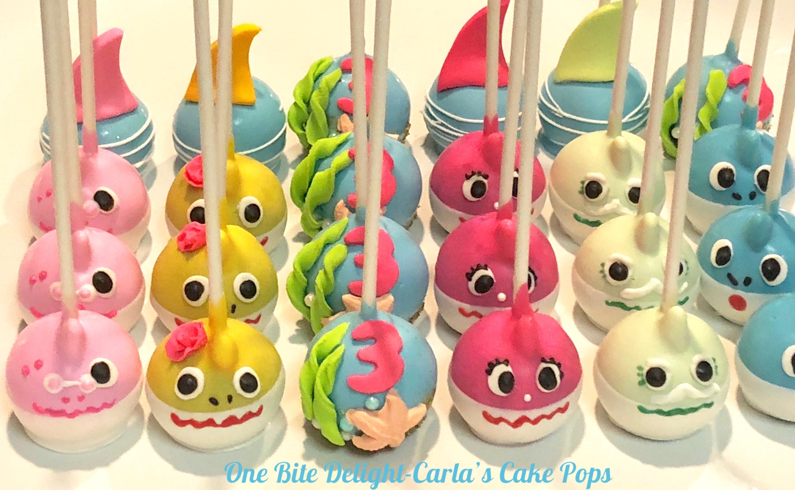 Shark Cake Pops, 12 Cake Pops, Individually Wrapped, Birthday