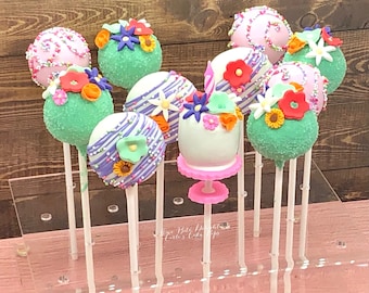 Floral Cake Pops, 12 cake pops, individually wrapped, flower party, Mother’s Day, Garden party
