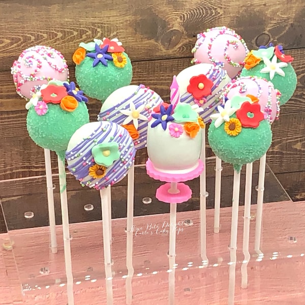 Flower Cake Pops Etsy
