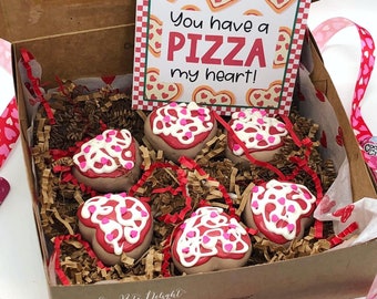 You are a Pizza of my Heart, Valentine cake pops, 6 cake pops individually wrapped, Valentine gift, teacher gift, favors