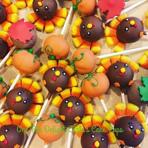 12 Thanksgiving Themed Cake Pops, Individually Wrapped, Thanksgiving ...