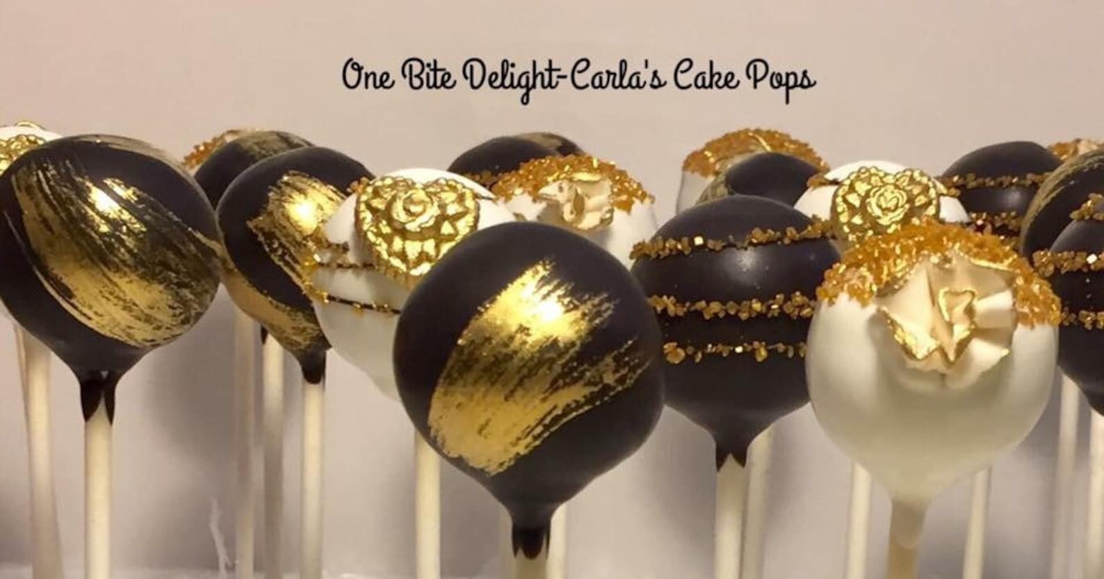 12 Gold and Black Cake Pops Individually Wrapped Wedding Etsy Singapore