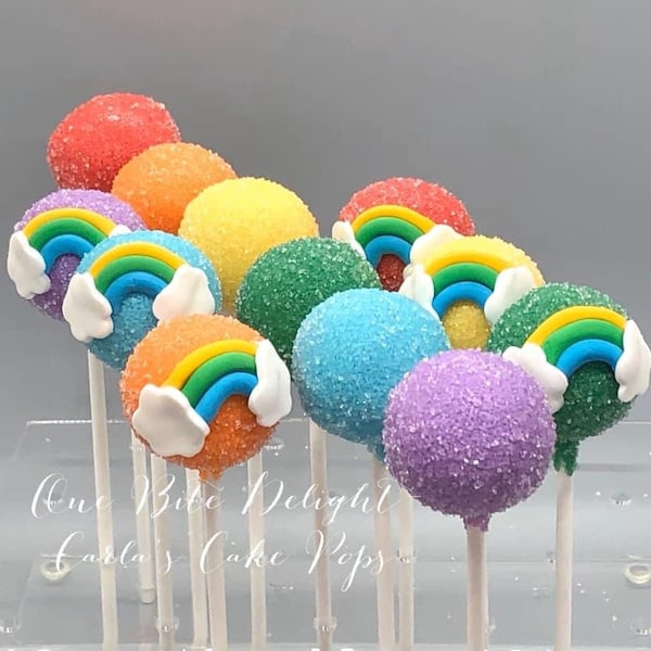 Rainbow Cake Pop Etsy