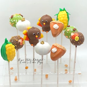 12 Thanksgiving Themed Cake Pops, Individually Wrapped, Thanksgiving ...