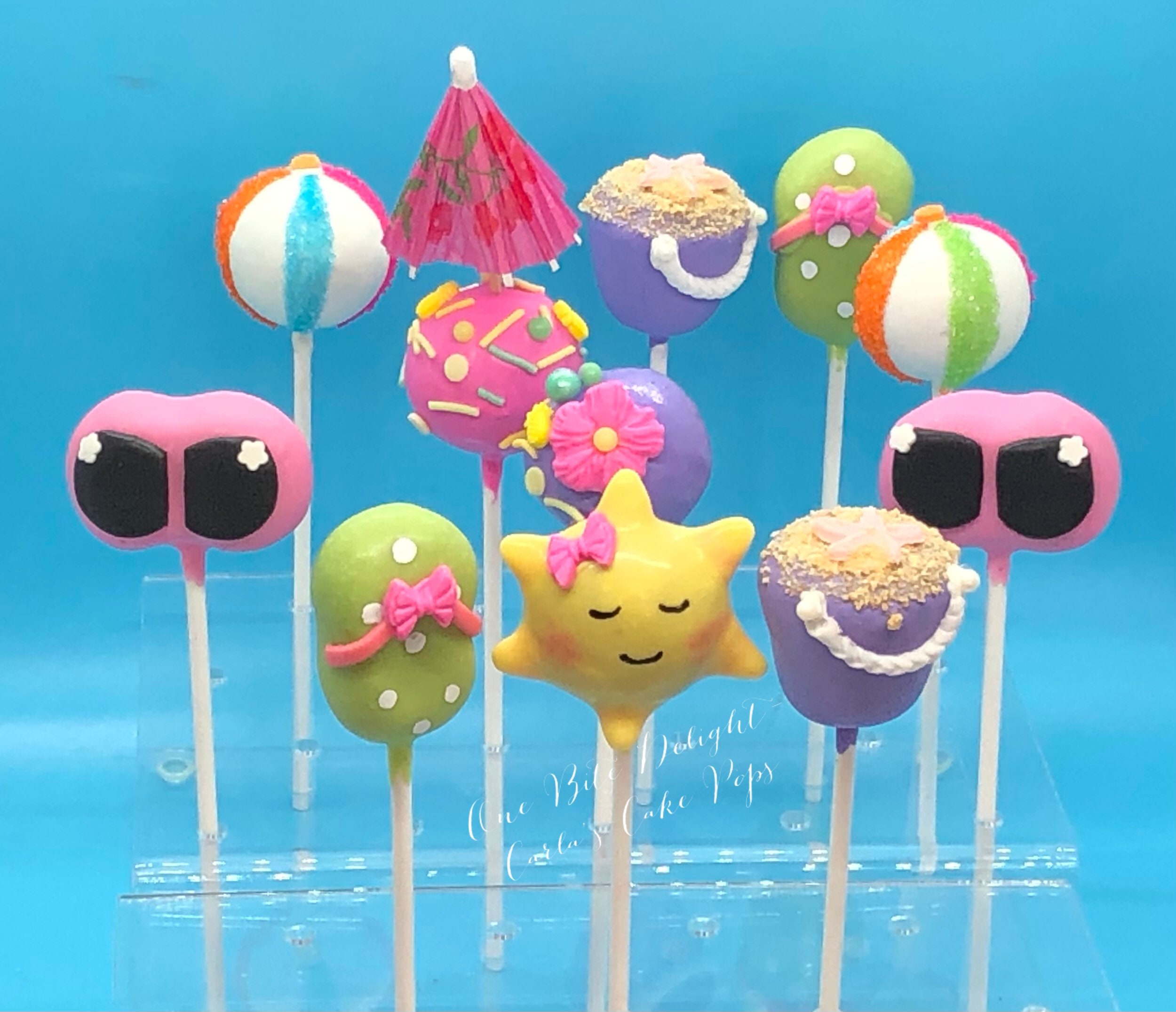 12 cake pops individually wrapped Beach Summer Pool Party Etsy Polska
