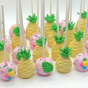 Pineapple Cake Pops, 12, individually wrapped, luau party, summer party, luau graduation, pool party, baby shower, bridal