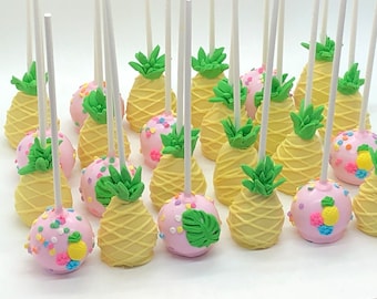 Pineapple Cake Pops, 12, individually wrapped, luau party, summer party, luau graduation, pool party, baby shower, bridal