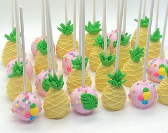 Pineapple Cake Pops, 12, individually wrapped, luau party, summer party, luau graduation, pool party, baby shower, bridal