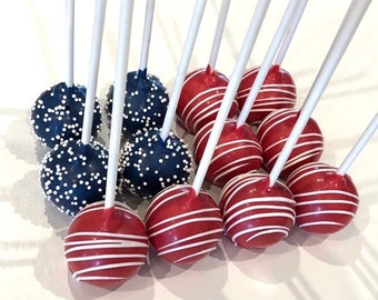 American Flag Cake Pops, 12 cake pops, individually wrapped, USA, Fourth of July, Memorial Day, Labor Day, Flag Day