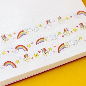 Colourful, Rainbow Washi Tape. Single Roll of decorative tape for crafts, scrapbooking and planners. image 3