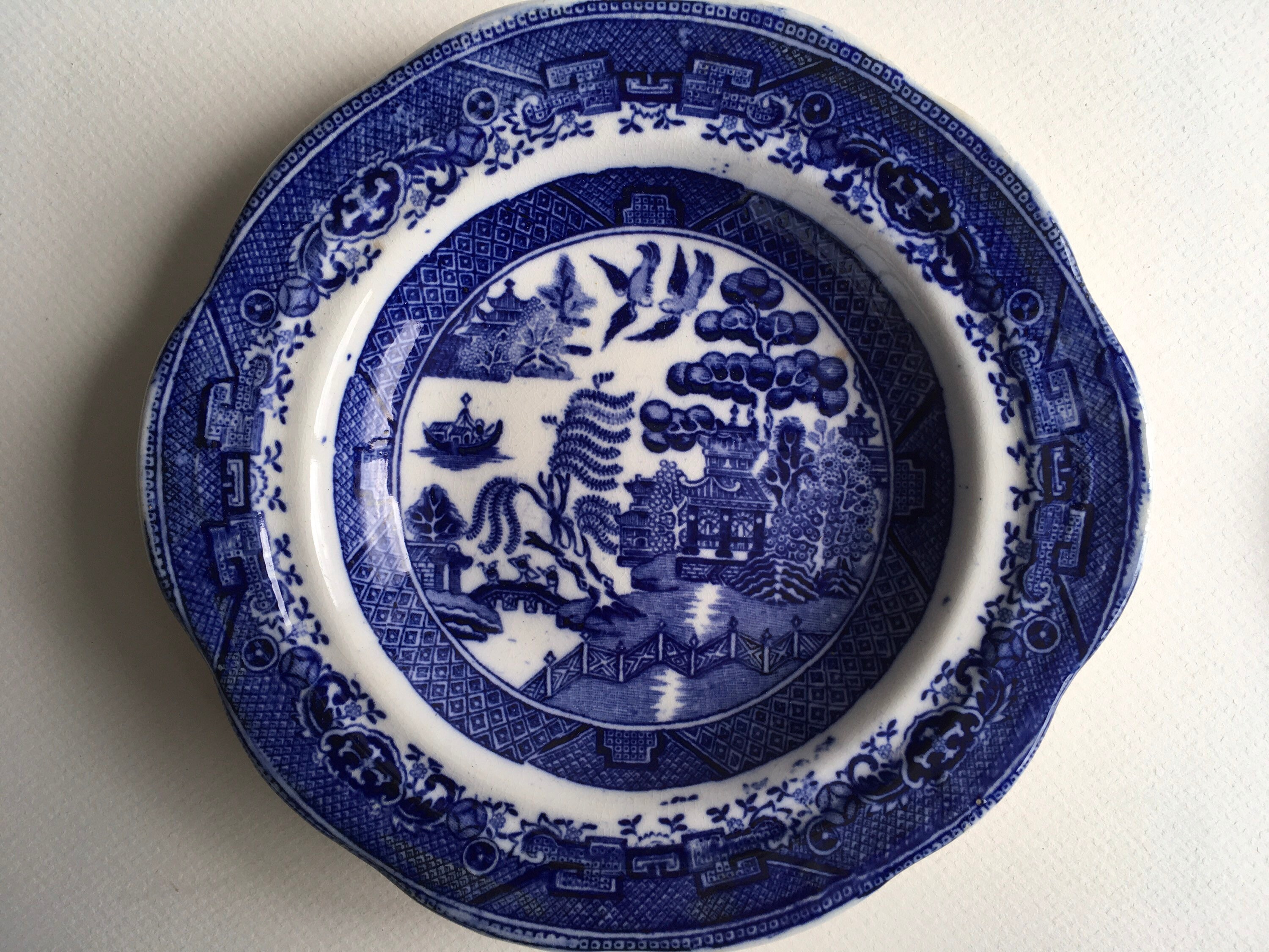 Antique Blue Willow Butter Dish. Etsy