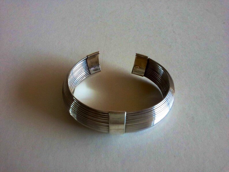 Mid Century Sterling Silver Cuff Bracelet. image 2