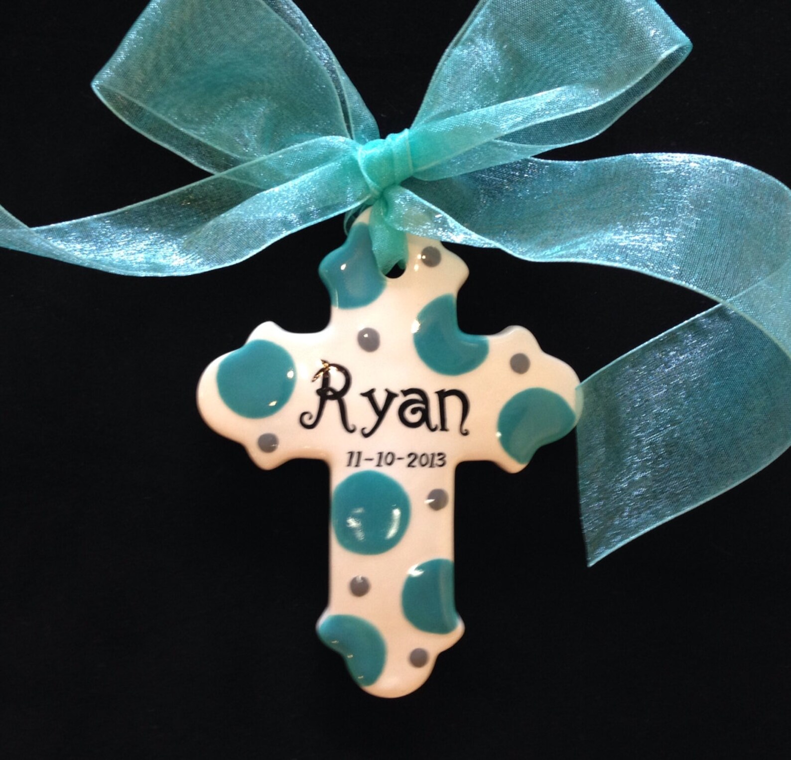 Hand painted Personalized Cross Ornament Baptism Etsy