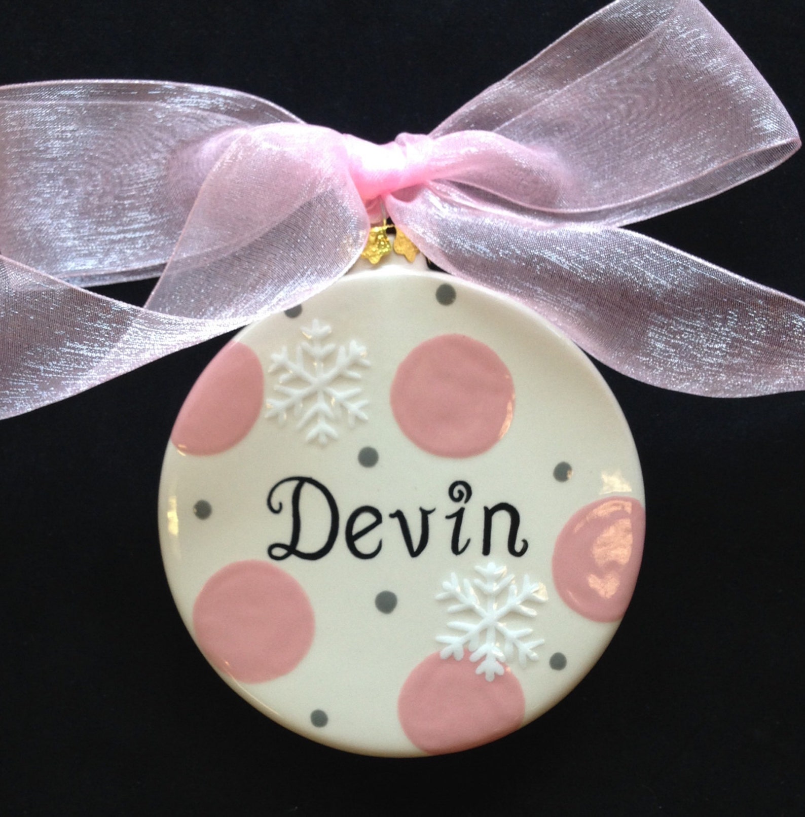 Personalized Hand Painted Ceramic Ornament Christmas Etsy