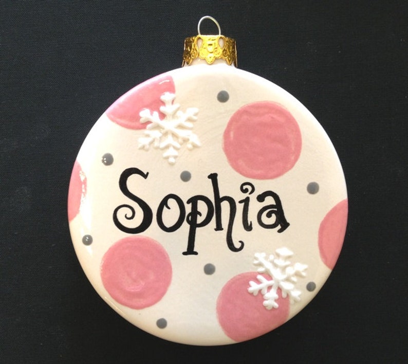 Personalized Hand Painted Ceramic Ornament Christmas Etsy