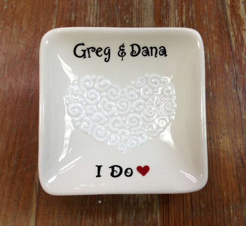 Engagement Wedding Gift Personalized Hand Painted Ceramic Etsy