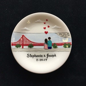 Golden Gate Bridge ring dish, Engagement gift, Wedding gift,  San Francisco bay bridge Ring Dish, ring holder