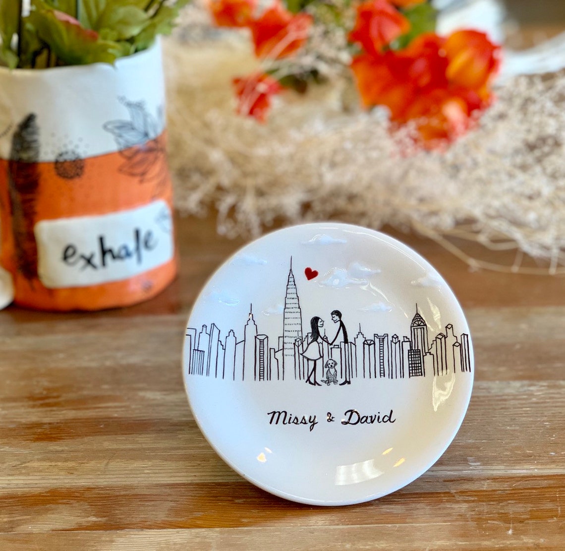 New York city skyline Engagement gift ring dish Las Vegas Etsy