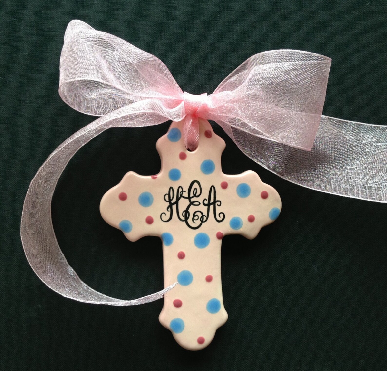 Hand painted Personalized Cross Ornament Baptism Christening Etsy