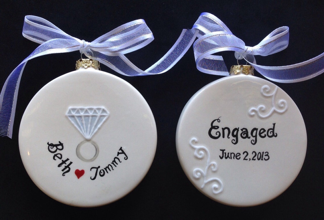 Engagement Ornament engagement Christmas Engagement Etsy