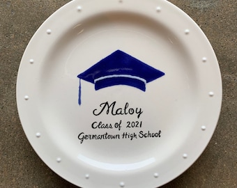 Personalized graduation gift, monogrammed ring dish, class of 2017