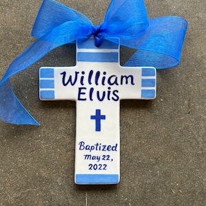 Personalized Baptism Cross - Baptism, Christening or Shower Gift