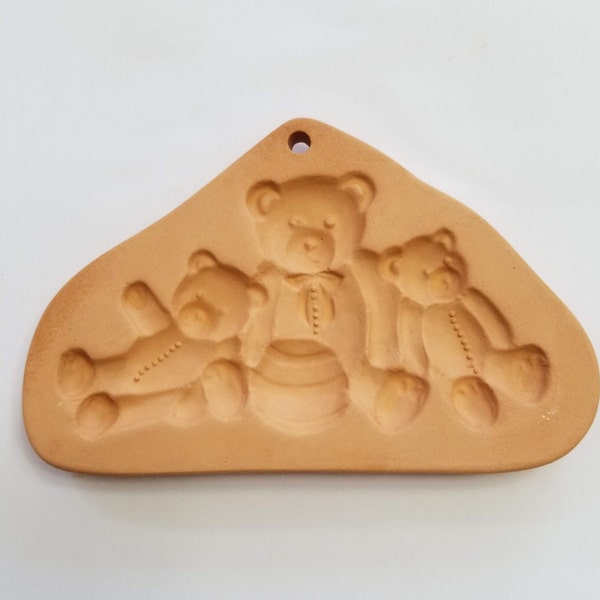 Vintage Cookie Mold - Cotton Press Mold Large Teddy Bears