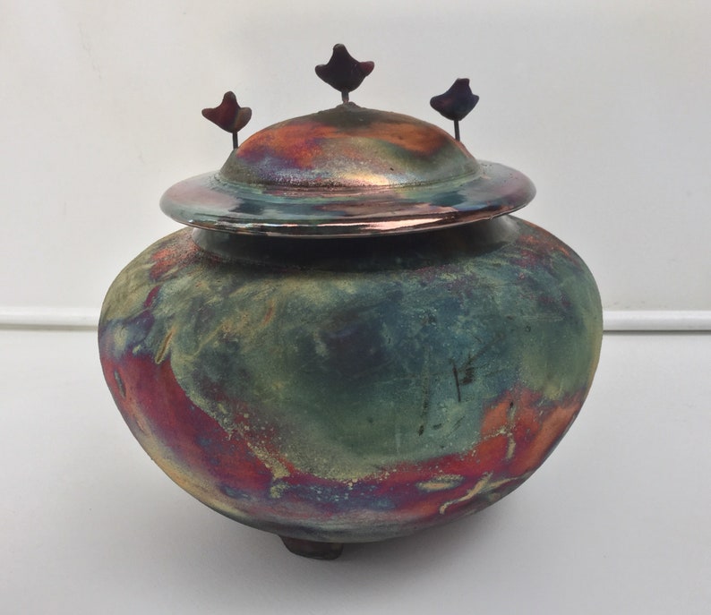 urn for pet, small urn for ashes of an human being, small raku urn, image 3