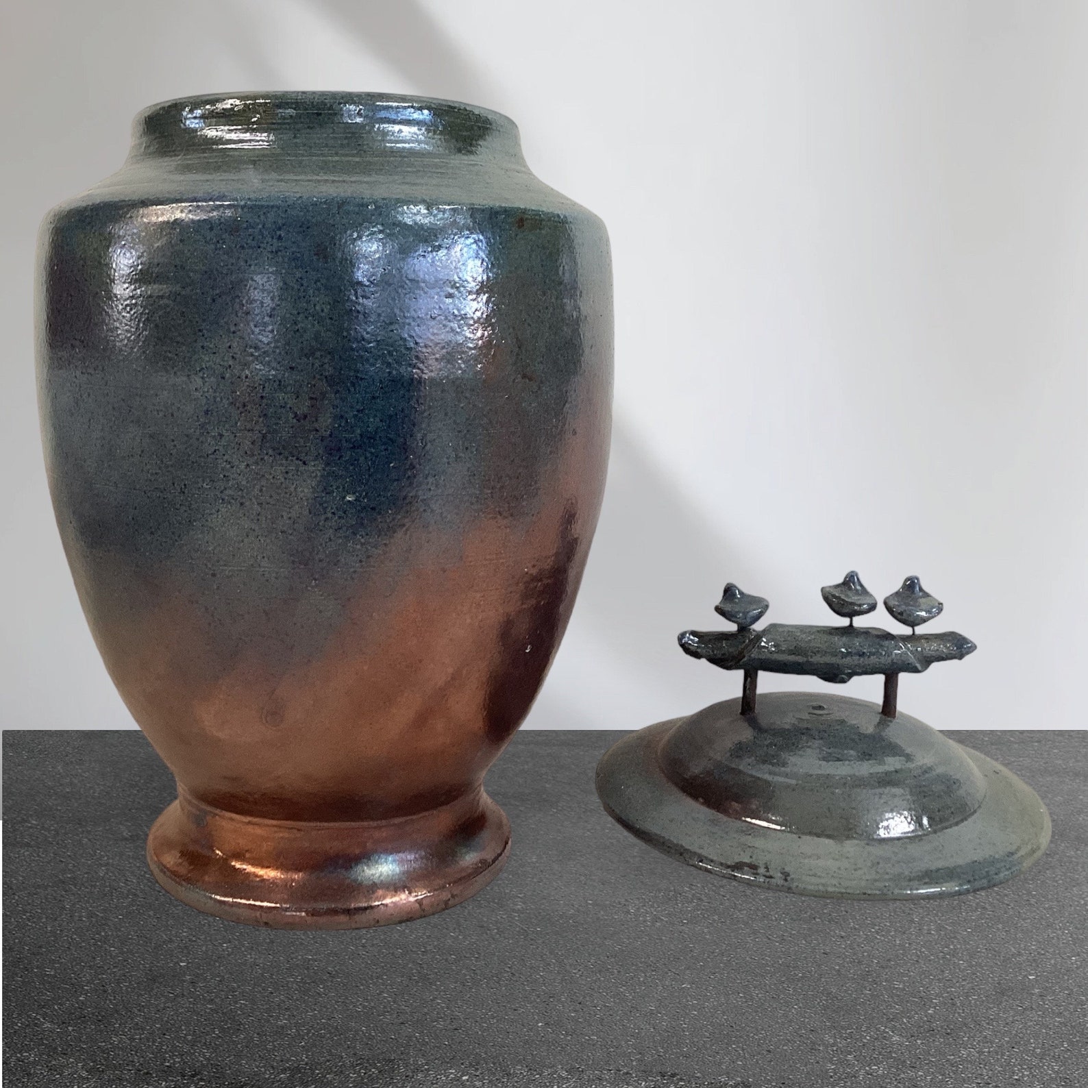 Urne Funéraire En Raku Bleue - Etsy