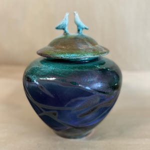 Funeral urn , hand made ,raku urn for adult