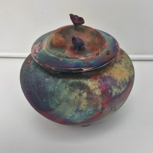 urn for pet, small urn for ashes of an human being, small raku urn, image 2