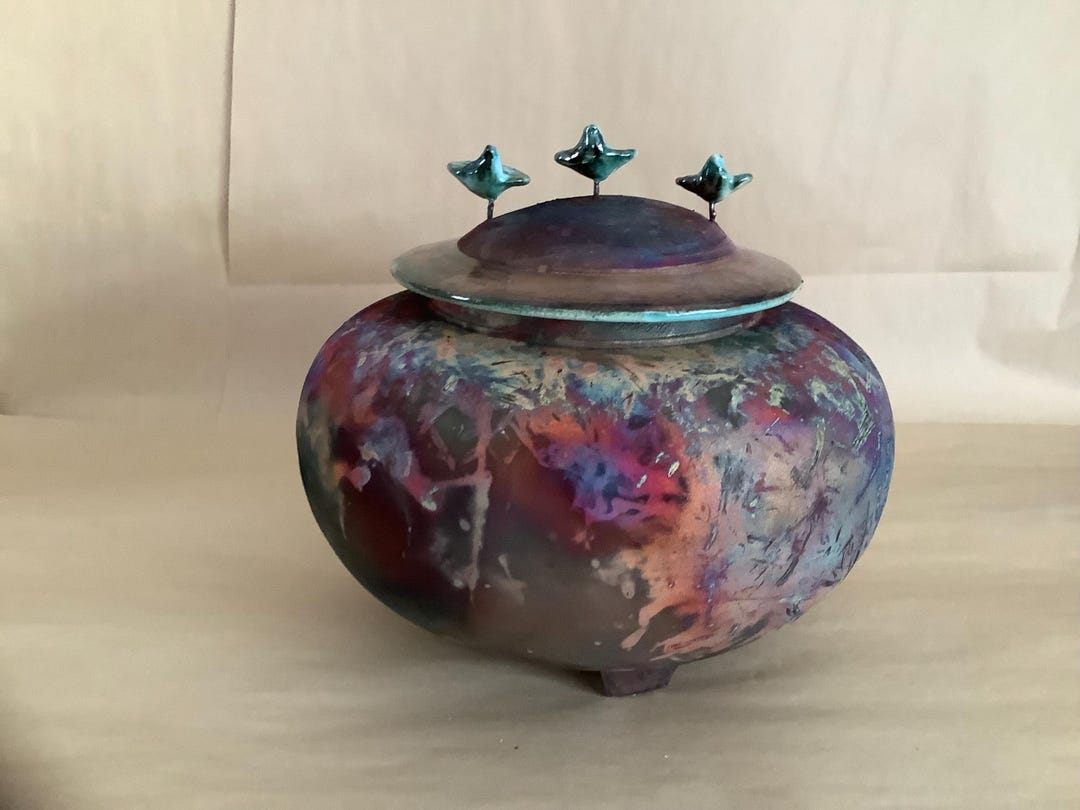 Urne Funéraire Double En Raku, Urne Pour Couple , Très Grande Urne ...