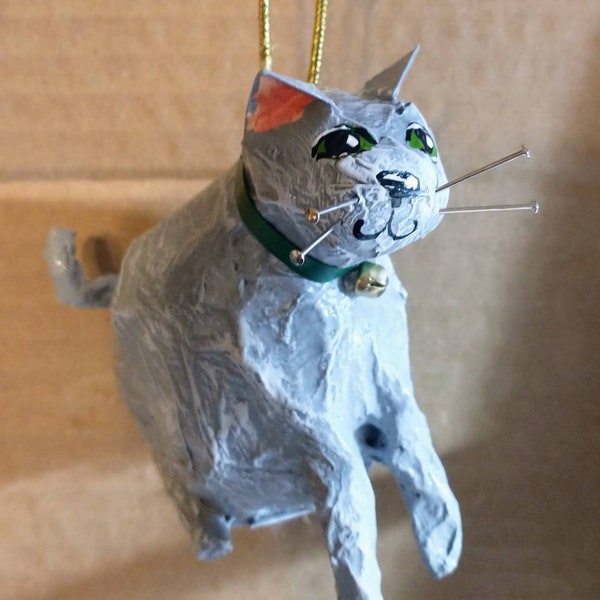 Paper Mache Cat Etsy