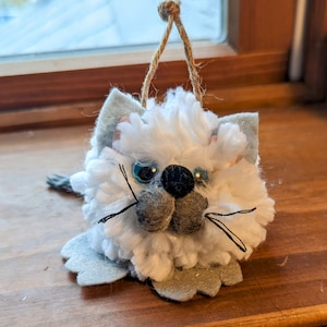 Handmade  Bluepoint Siamese Puff Kitty with blue eyes