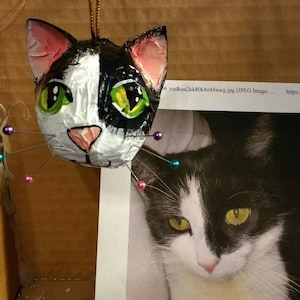 Two Blank/plain Paper Mache Cat/fox Masks With Mesh. Now Includes