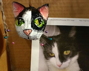 Custom made Paper mache Cat or Dog Ornament. Have your own puppy or kitty done.