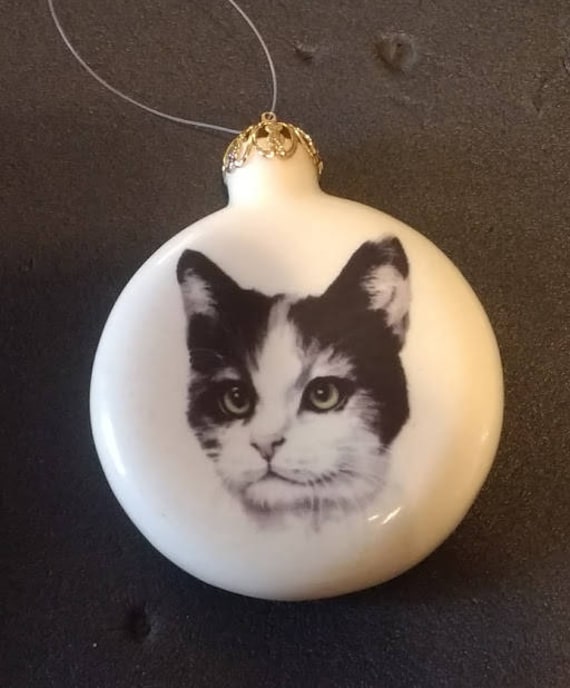 黒白の猫の陶器置物 陶器の猫の置物、白黒猫 - Etsy 日本