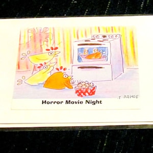 Vogel Grußkarte, Halloween Titel: Horror Movie Night