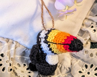 Amigurumi Crocheted Bird Ornament, Toucan