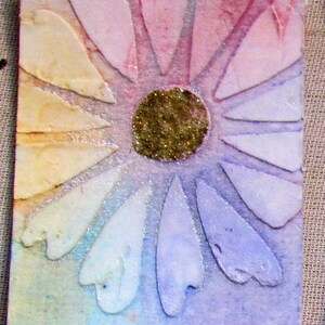 Original ACEO, Mischtechnik abstrakte-Pastelle Titel: Gebrochen Blumen 11