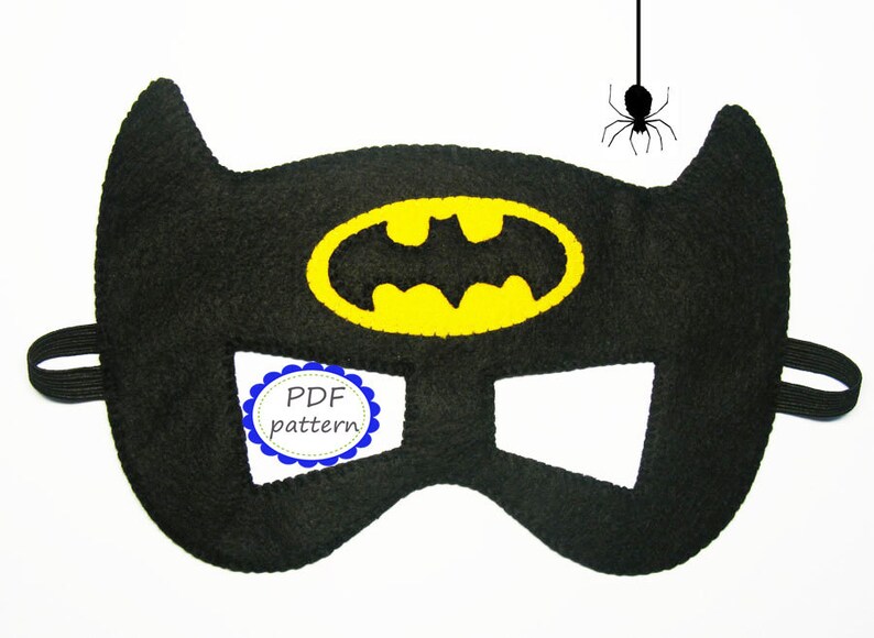 PDF PATTERN Batman felt mask Superhero sewing tutorial Etsy Nederland
