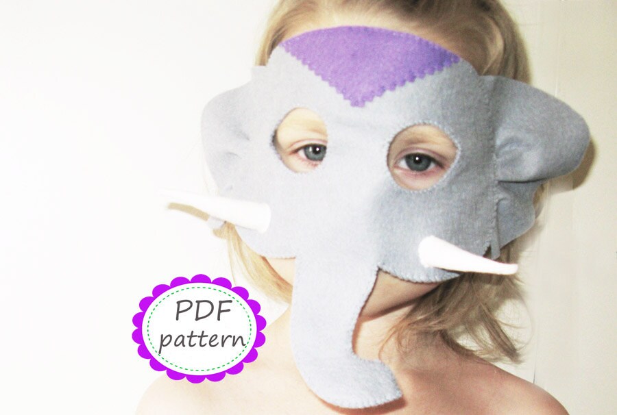 PDF PATTERN Elephant Felt Mask Sewing Tutorial Instruction DIY Handmade ...