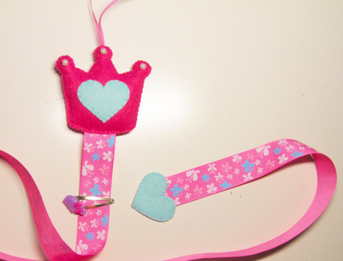 Hair Clip Holder Pattern DIY Felt Sewing Instruction Handmade Etsy