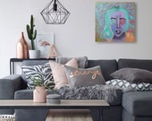 Original acrylic painting, portrait painting, surrealism, original canvas art, original artwork, paintings on canvas, colorful wall art