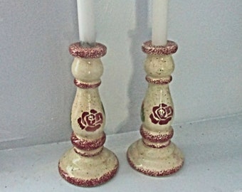 Candlesticks Holder, Country Home Decor, Candle Holders, Ceramic, Tabletops, Vintage Home Decor